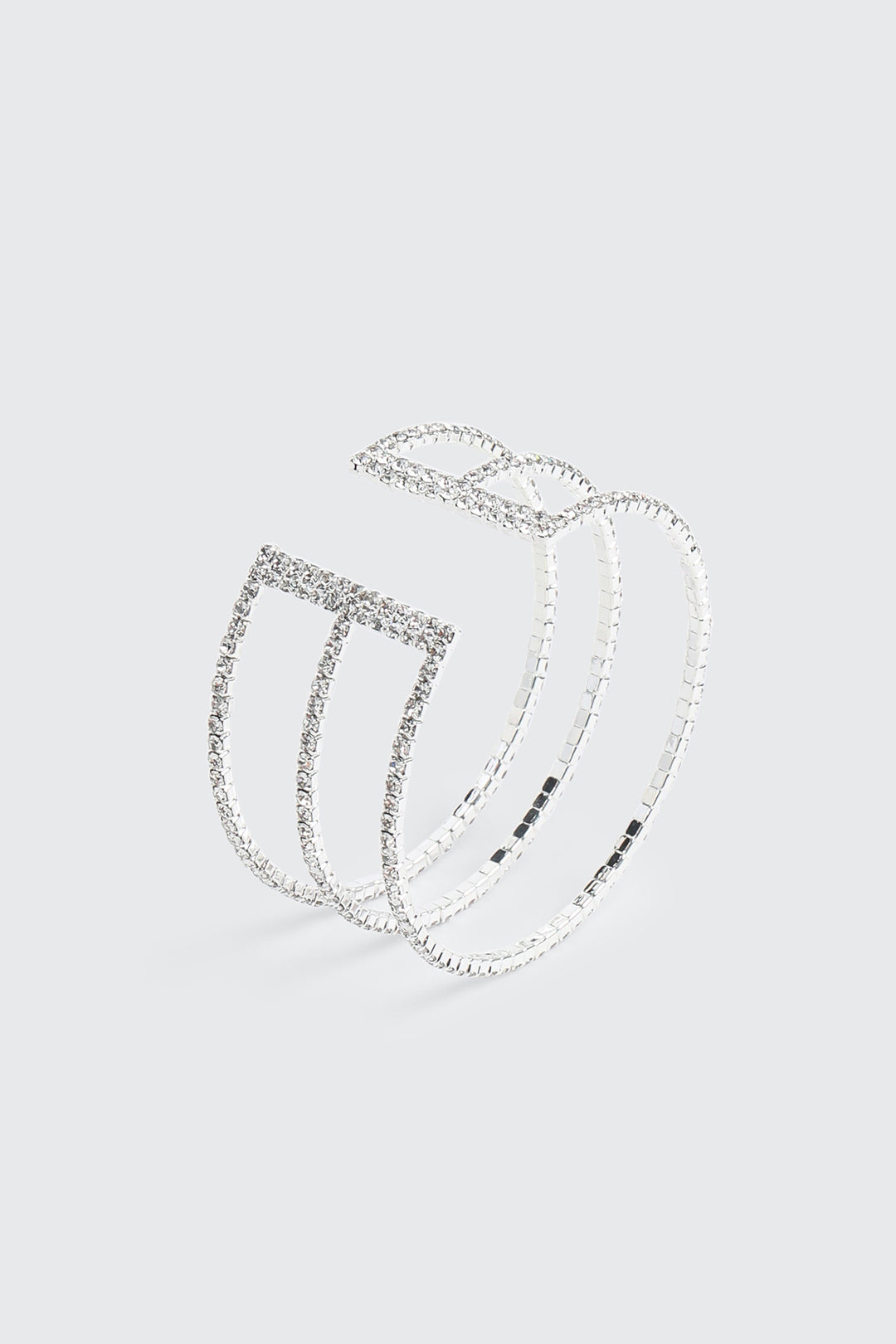 Rhinestone Three-Row Cuff Bracelet