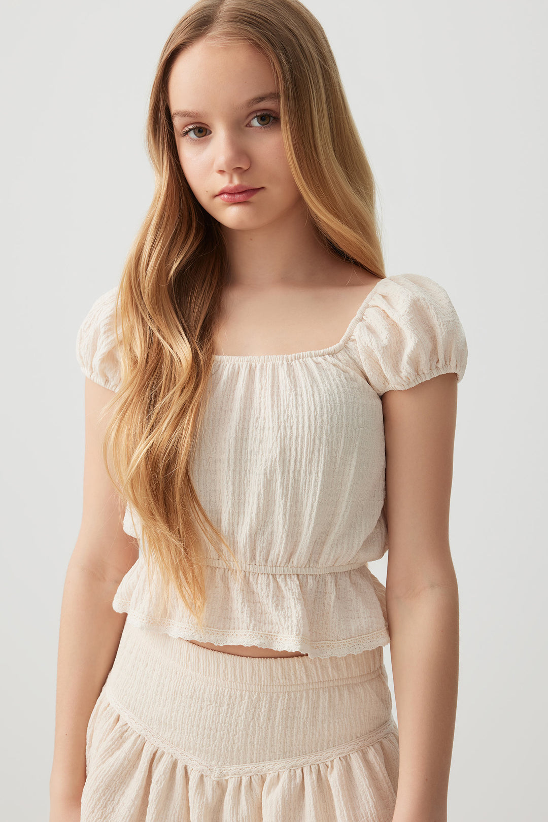 Puff Sleeve Peplum Top