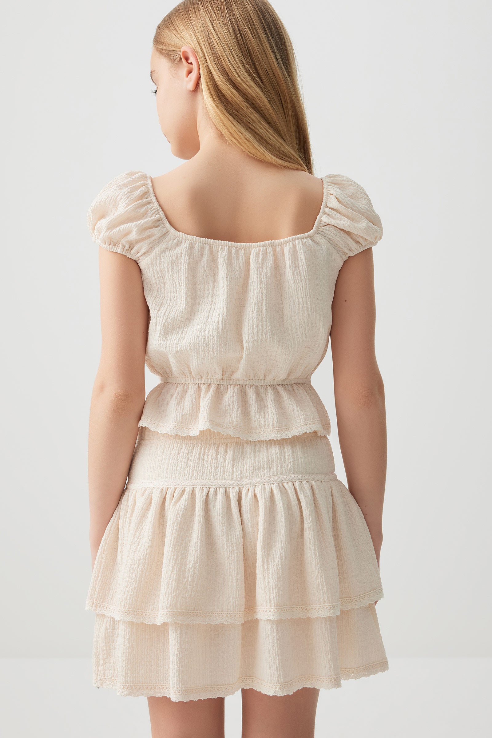Short Tiered Skirt with Lace Trims – Ardene