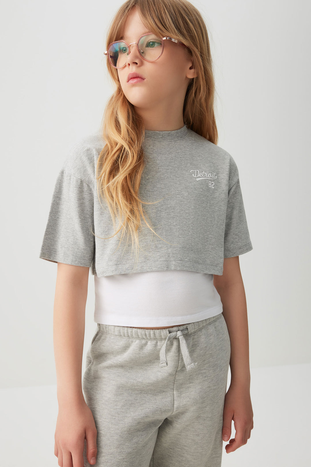 T-shirt carré graphique effet superposé