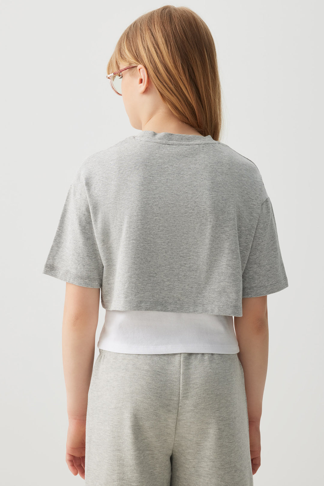 T-shirt carré graphique effet superposé