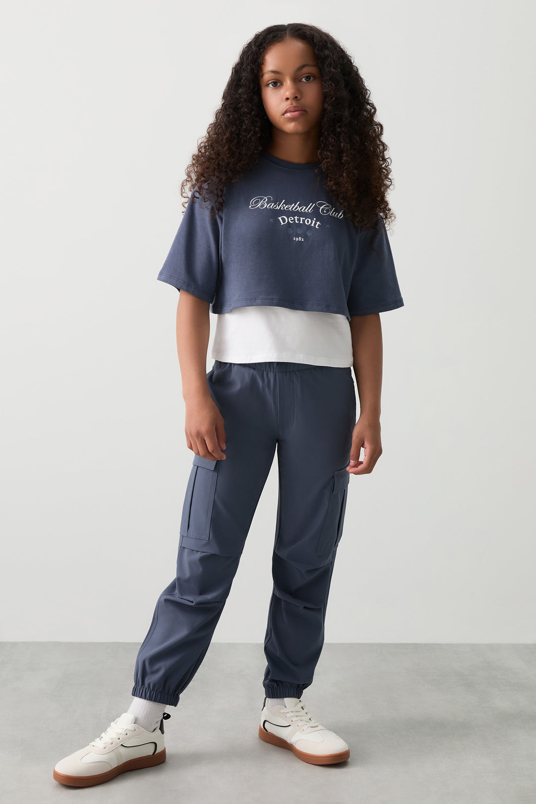 T-shirt carré graphique effet superposé