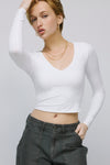 Contour V-Neck Long Sleeve T-Shirt