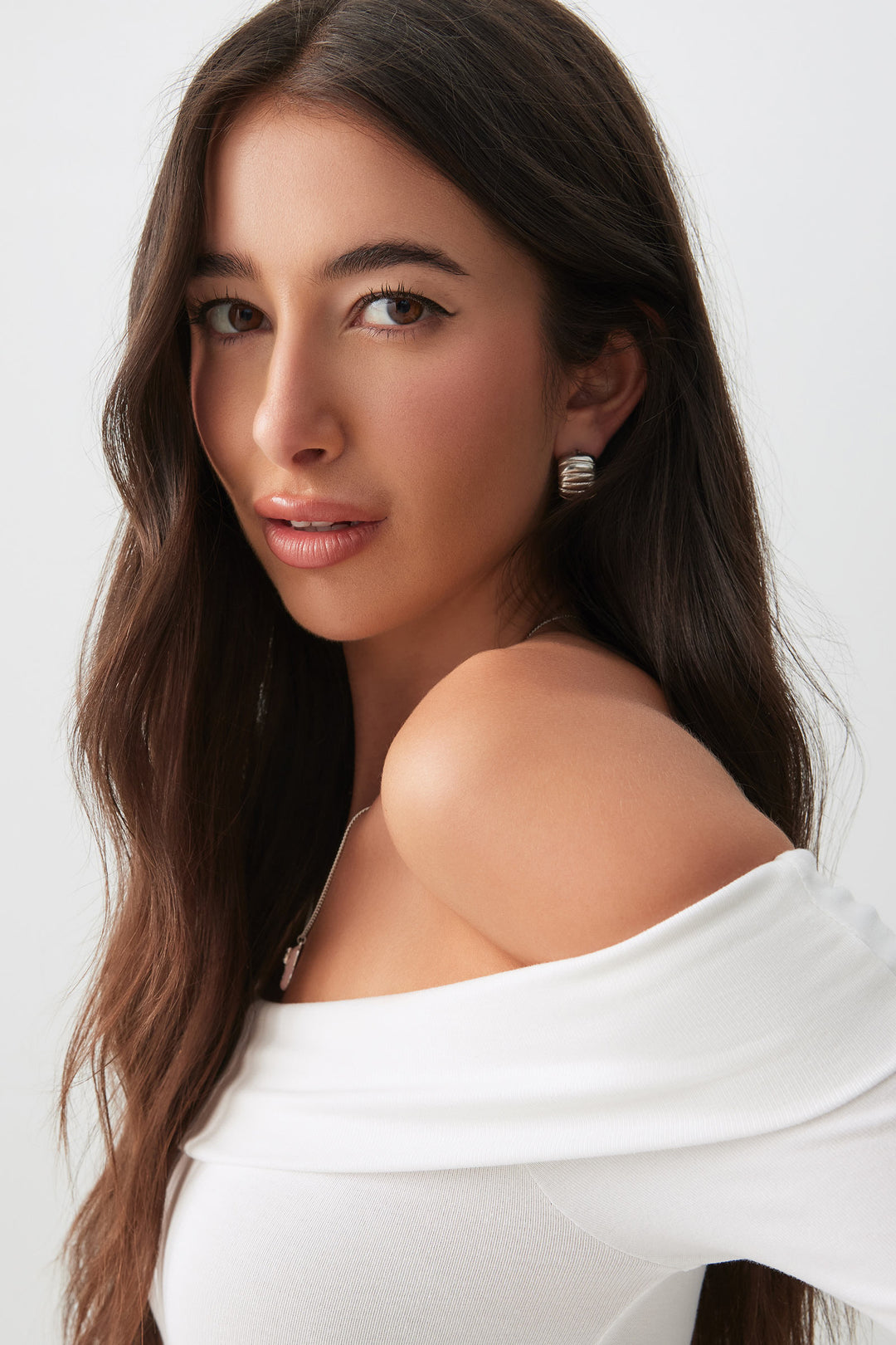 Crop Off Shoulder Long Sleeve Top