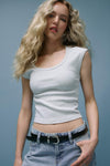 Scoop Neck Crop T-Shirt