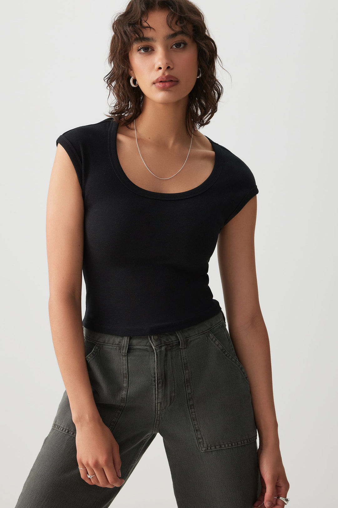 Scoop Neck Crop T-Shirt