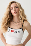 Contrast Trim Graphic Tank Top
