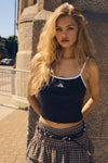 Contrast Trim Graphic Tank Top