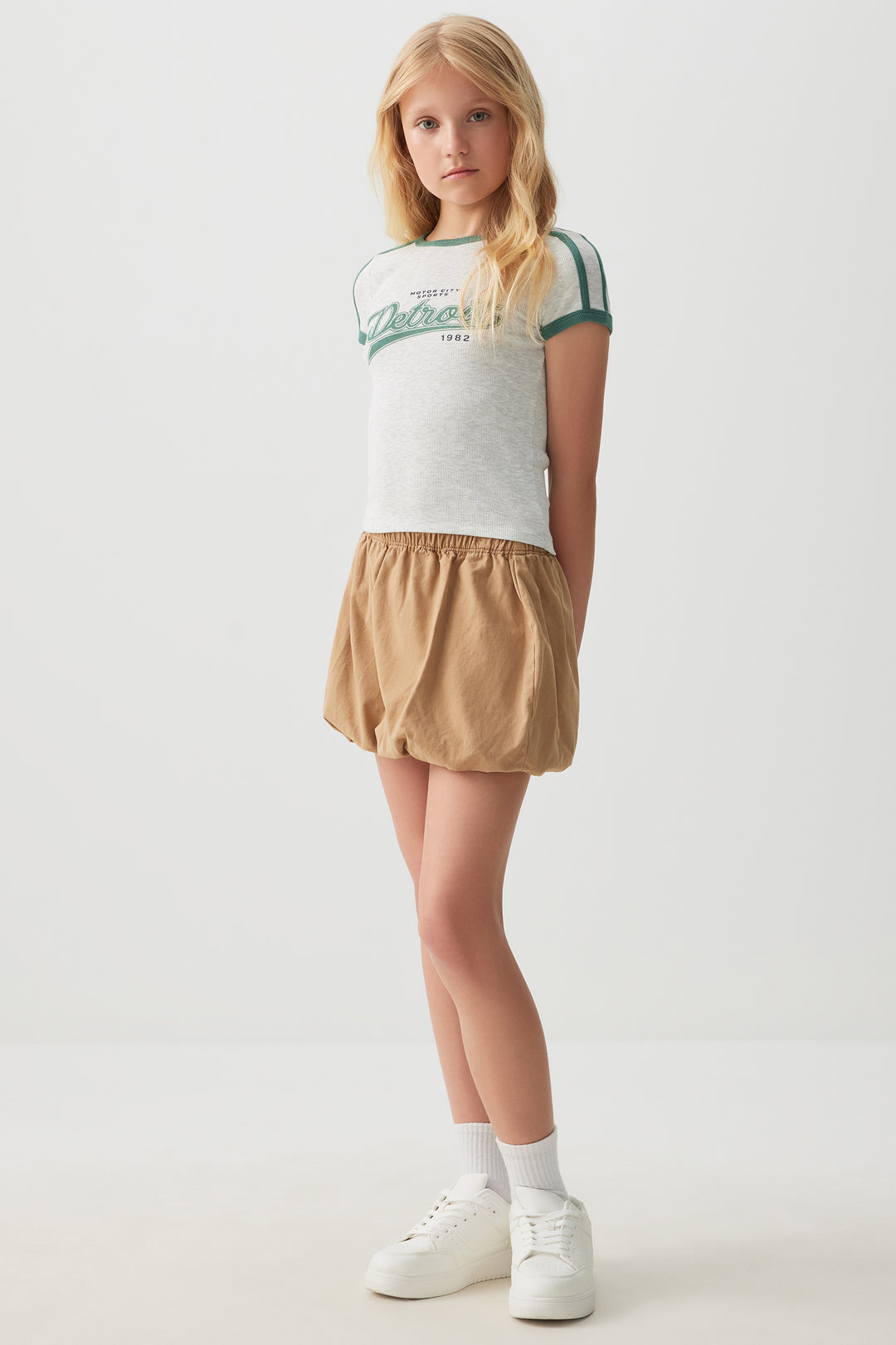 Twill Bubble Mini Skirt
