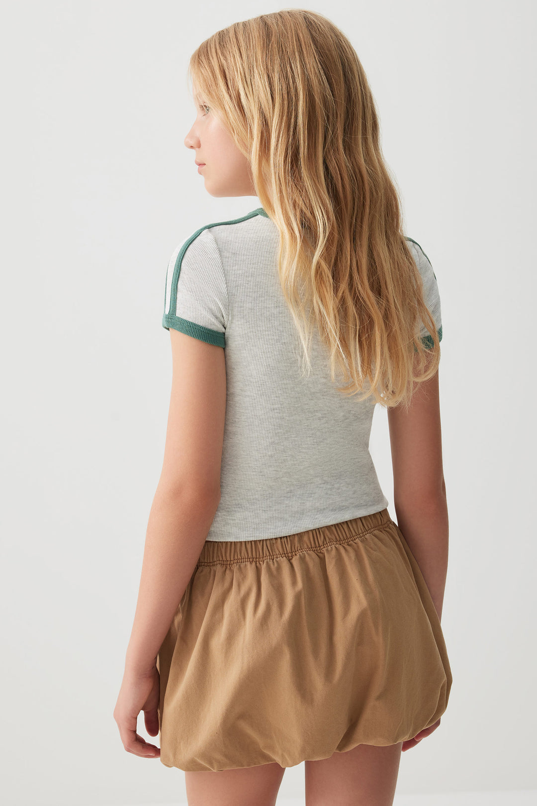 Twill Bubble Mini Skirt