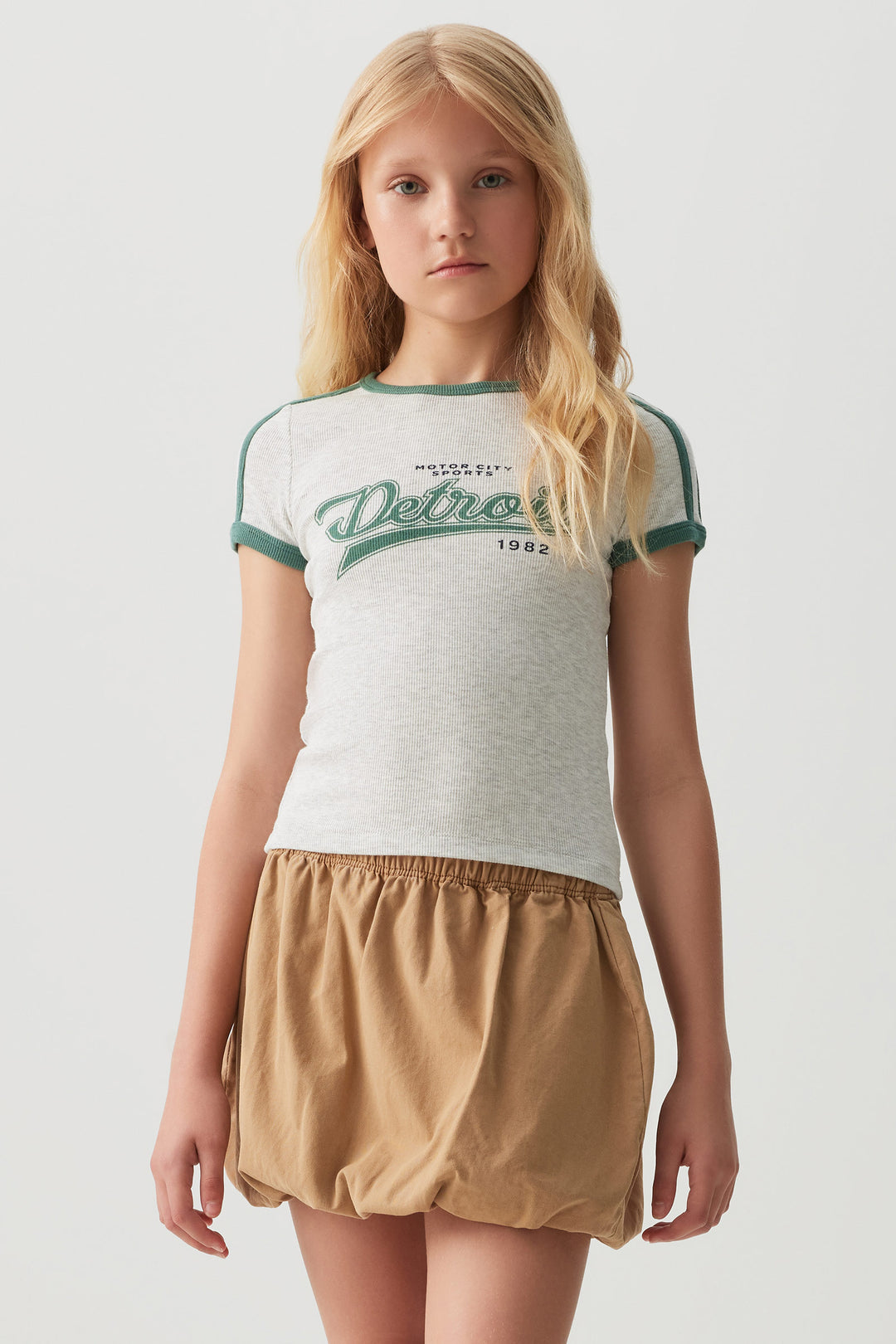 Twill Bubble Mini Skirt