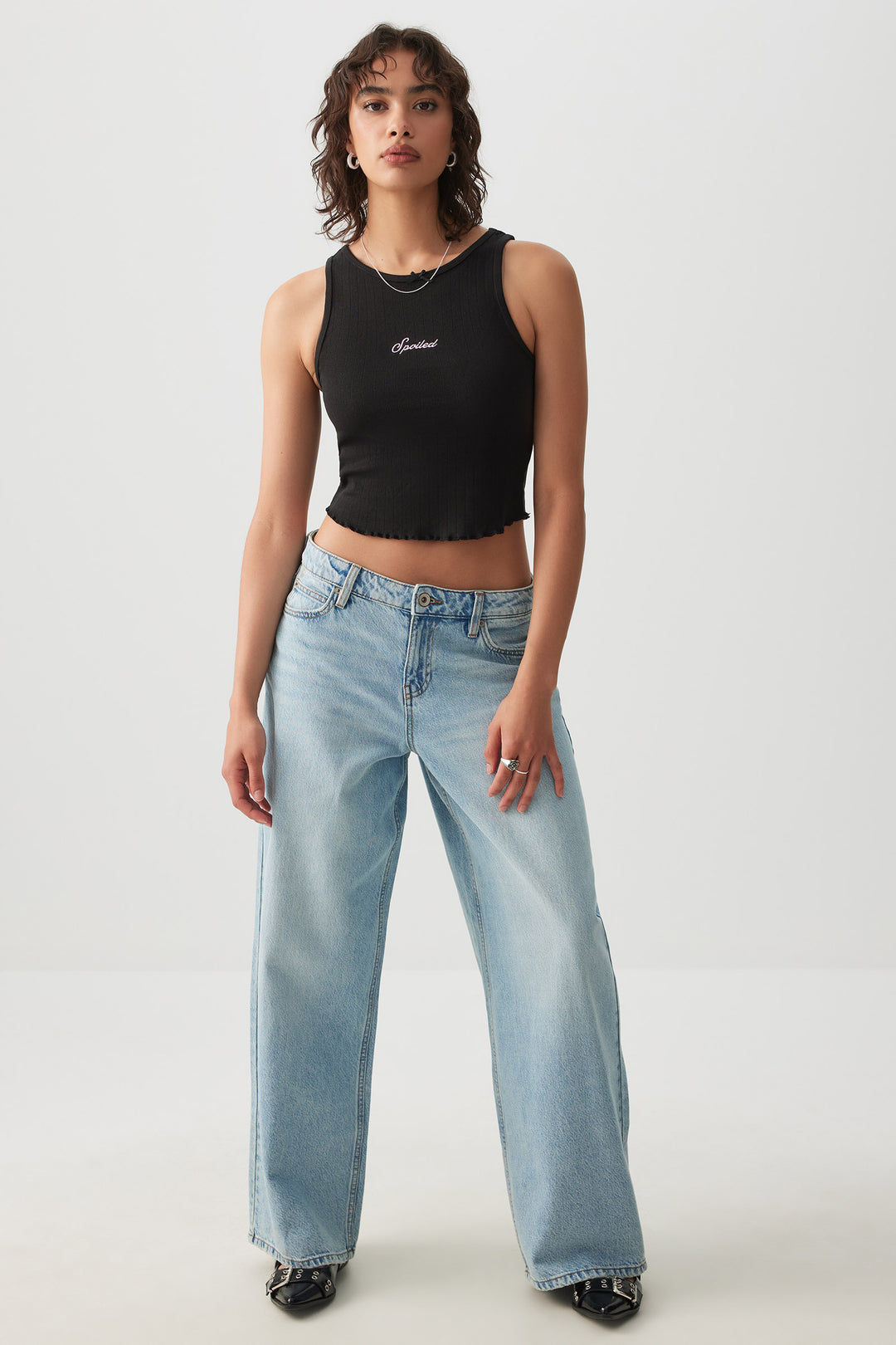 Camisole courte en pointelle