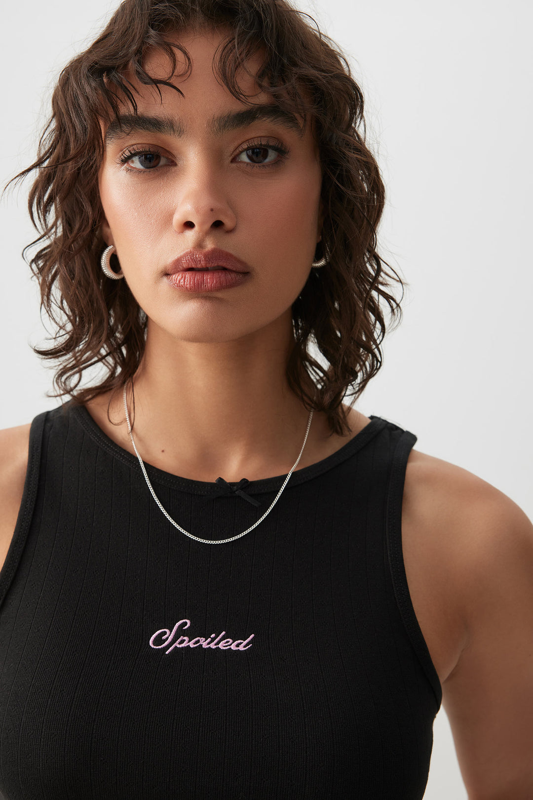 Camisole courte en pointelle