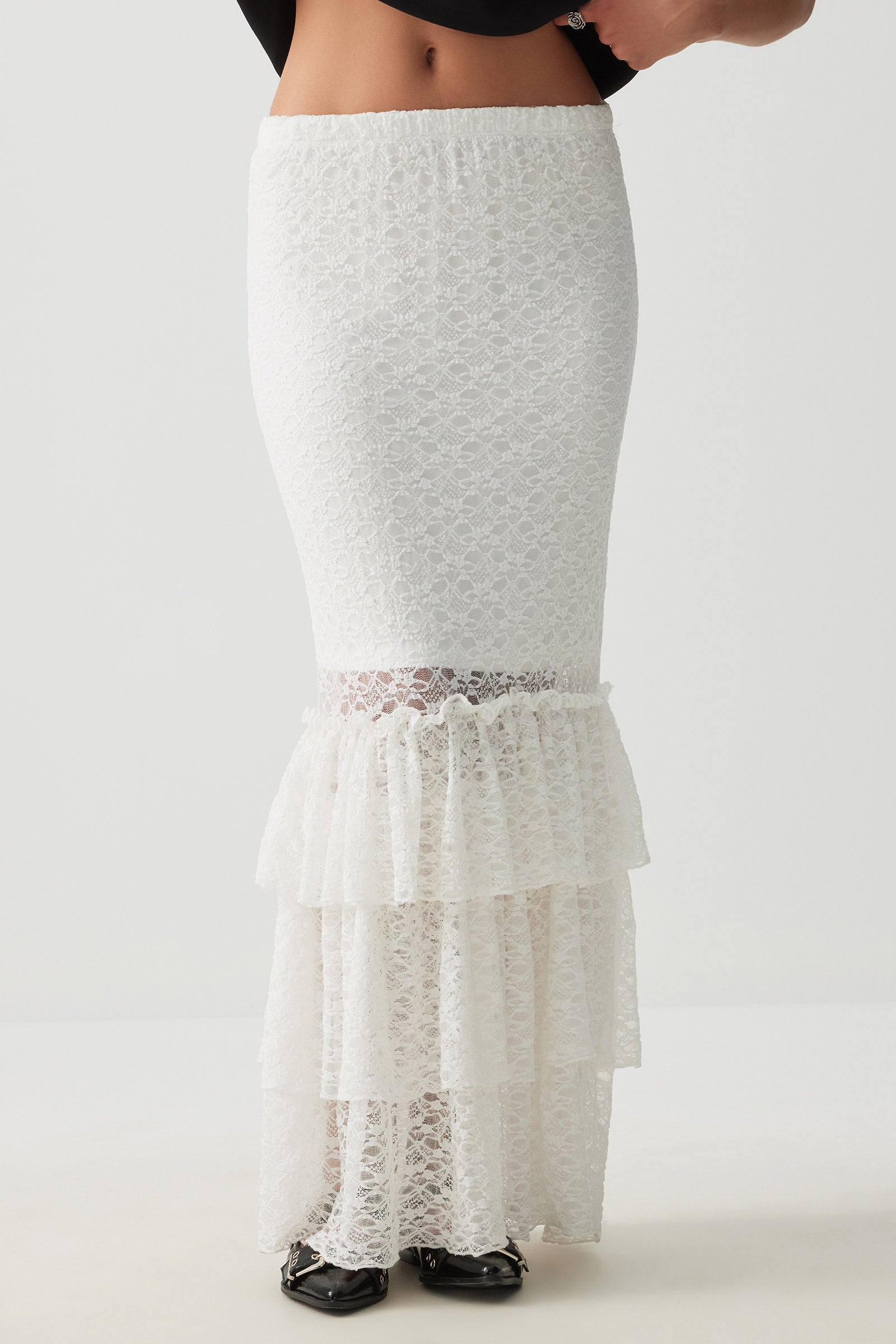 Lace Tiered Midi Skirt – Ardene