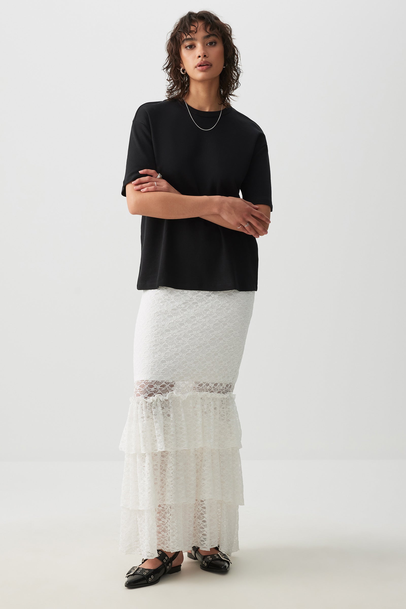 Lace Tiered Midi Skirt – Ardene