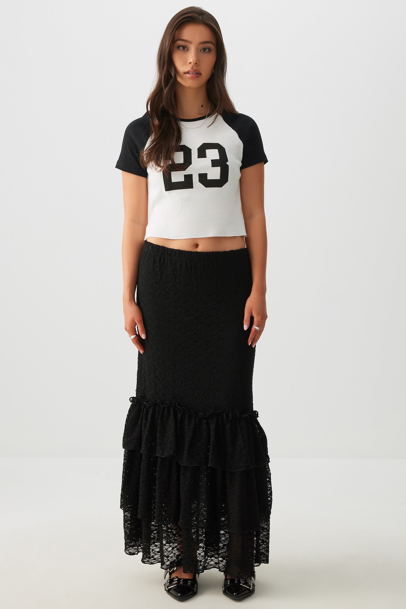 Lace Tiered Midi Skirt – Ardene