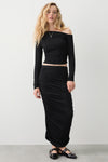 Sculpting Ruched Midi Skirt