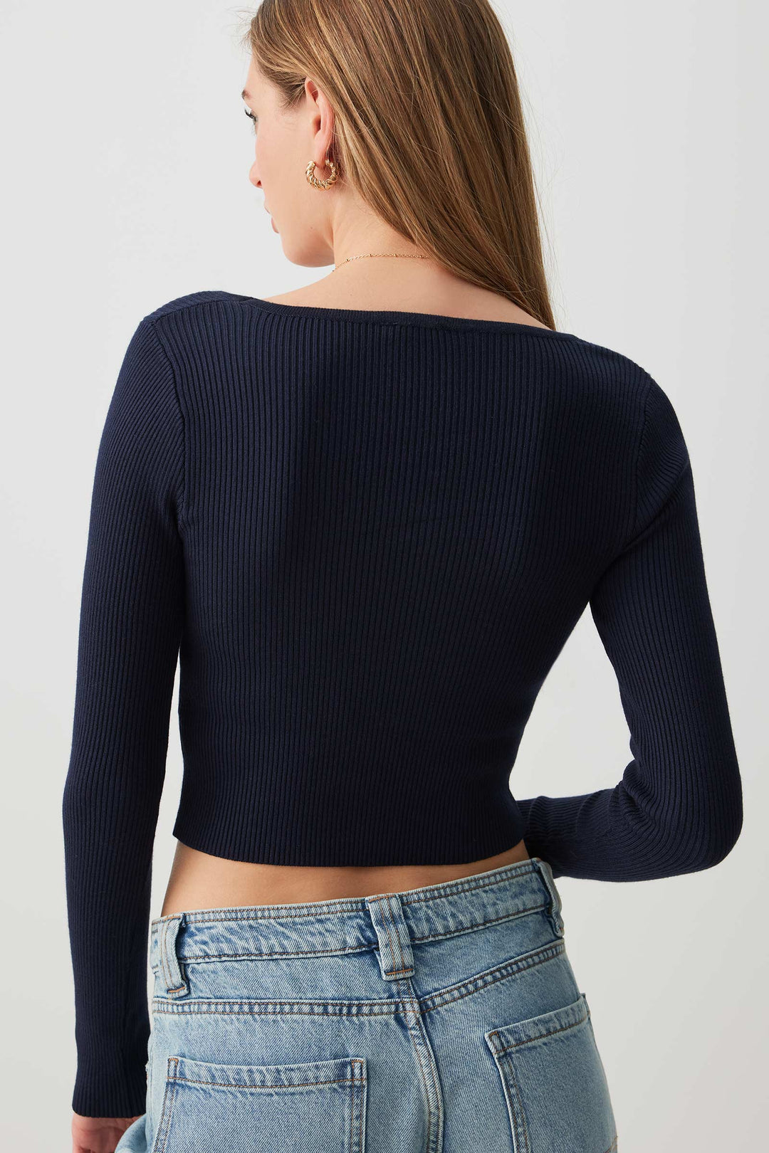 Fine Knit Square Neck Sweater