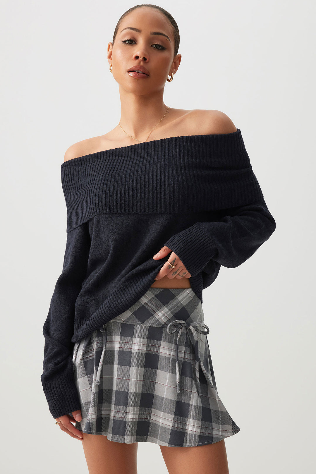 Bow Front Mini Skirt