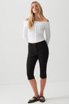 Side Slit High Rise Capris