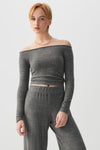 Brushed Knit Off Shoulder Top