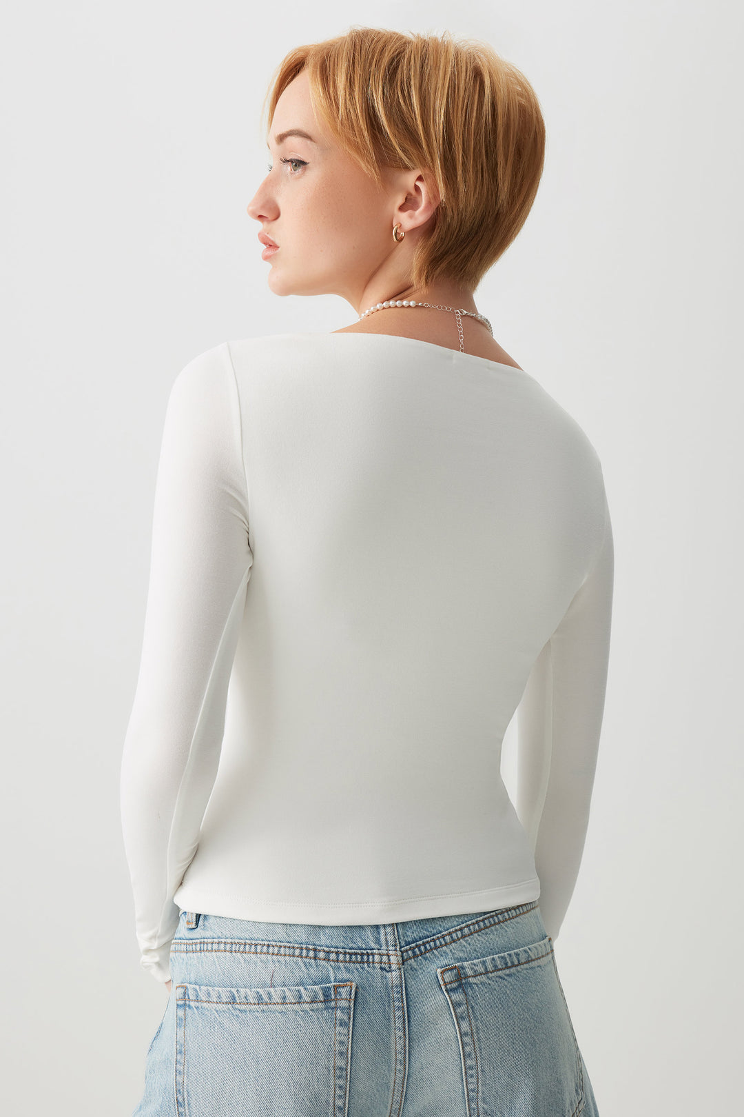 Ruched front Long Sleeve Top