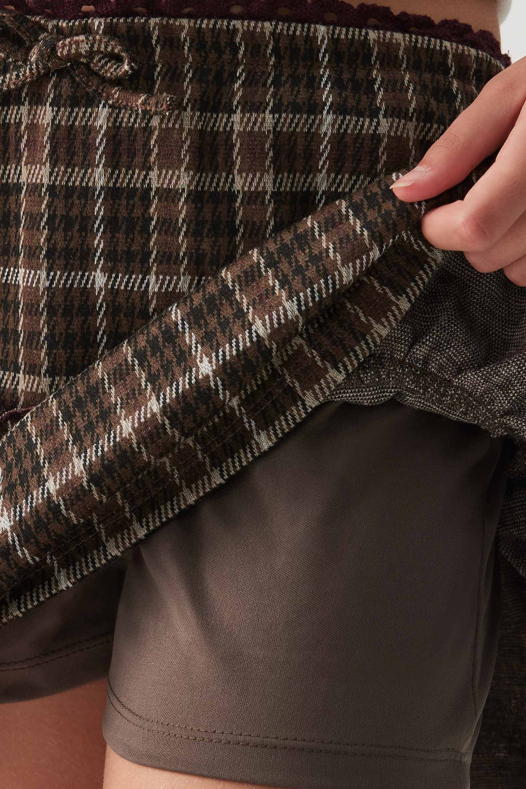 Jupe-short étagée à carreaux