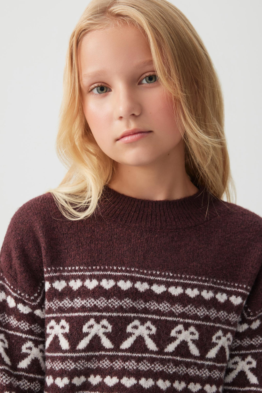 Jacquard Crew Neck Sweater