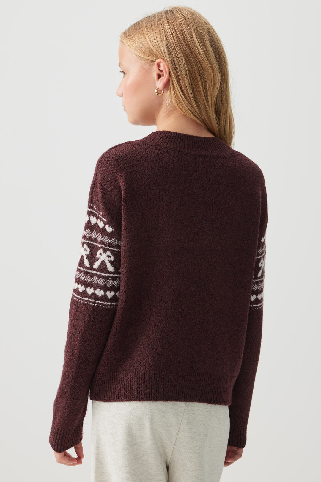Jacquard Crew Neck Sweater