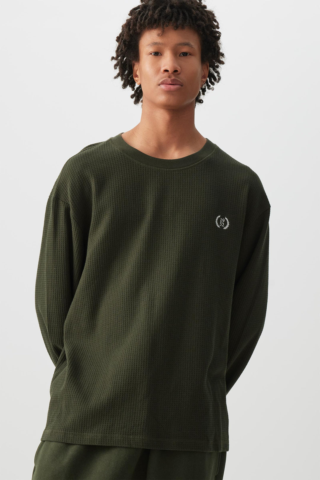 T-shirt à manches longues en tricot gaufré