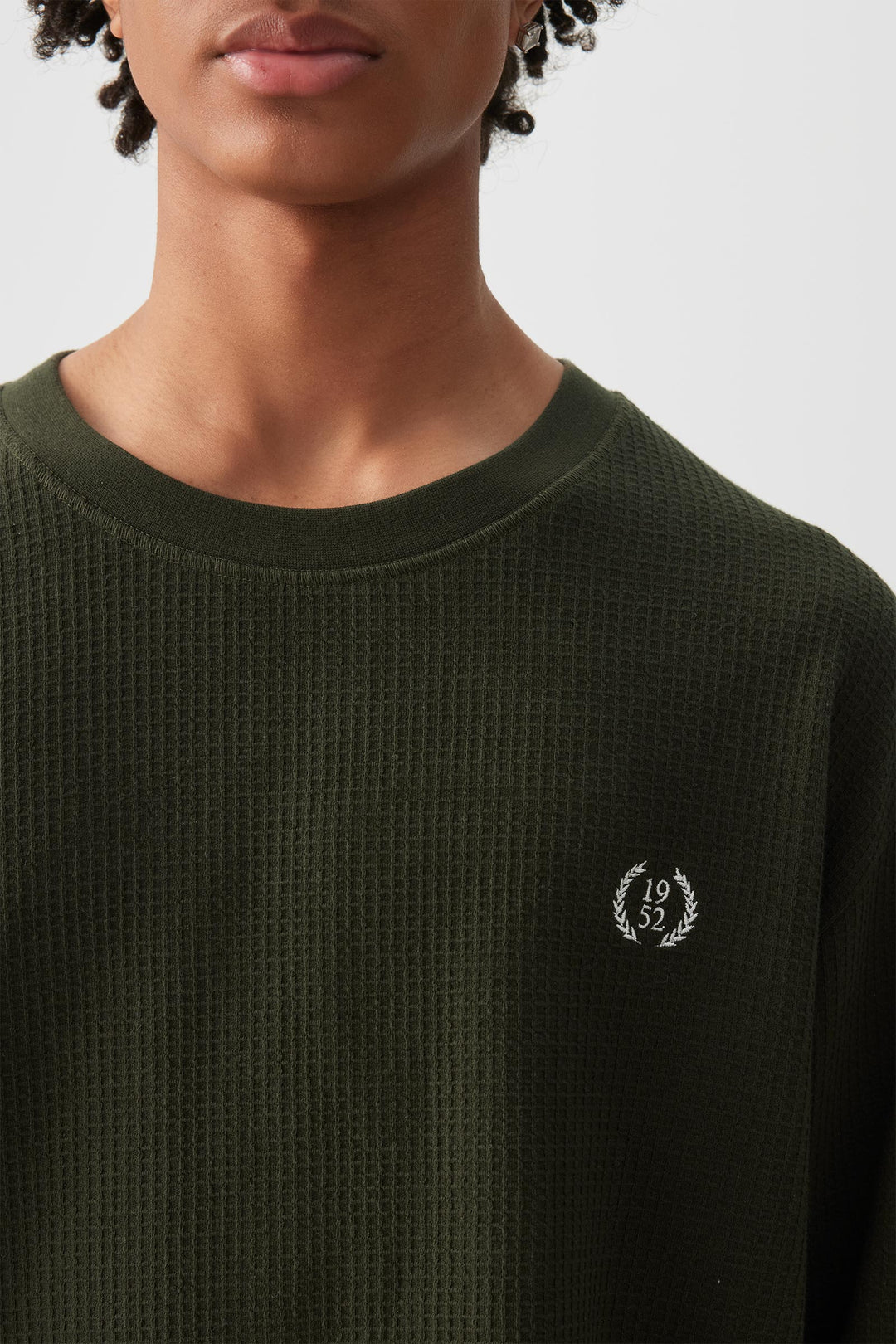 T-shirt à manches longues en tricot gaufré