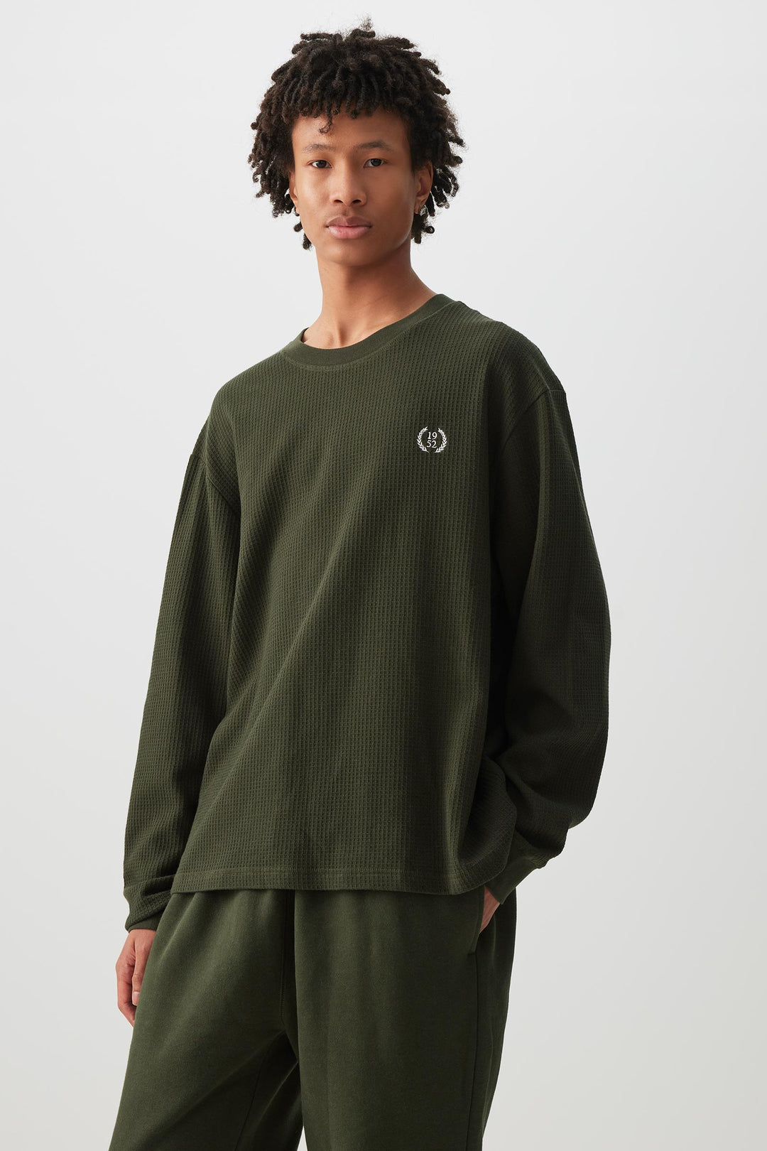 T-shirt à manches longues en tricot gaufré