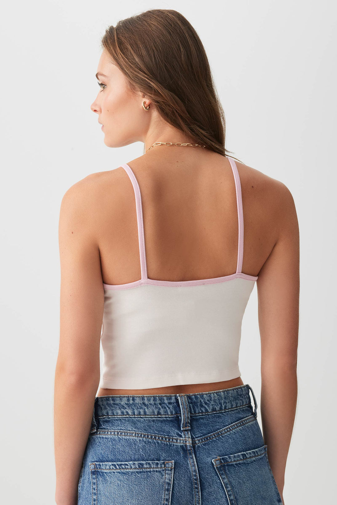Camisole graphique à bordure contrastante