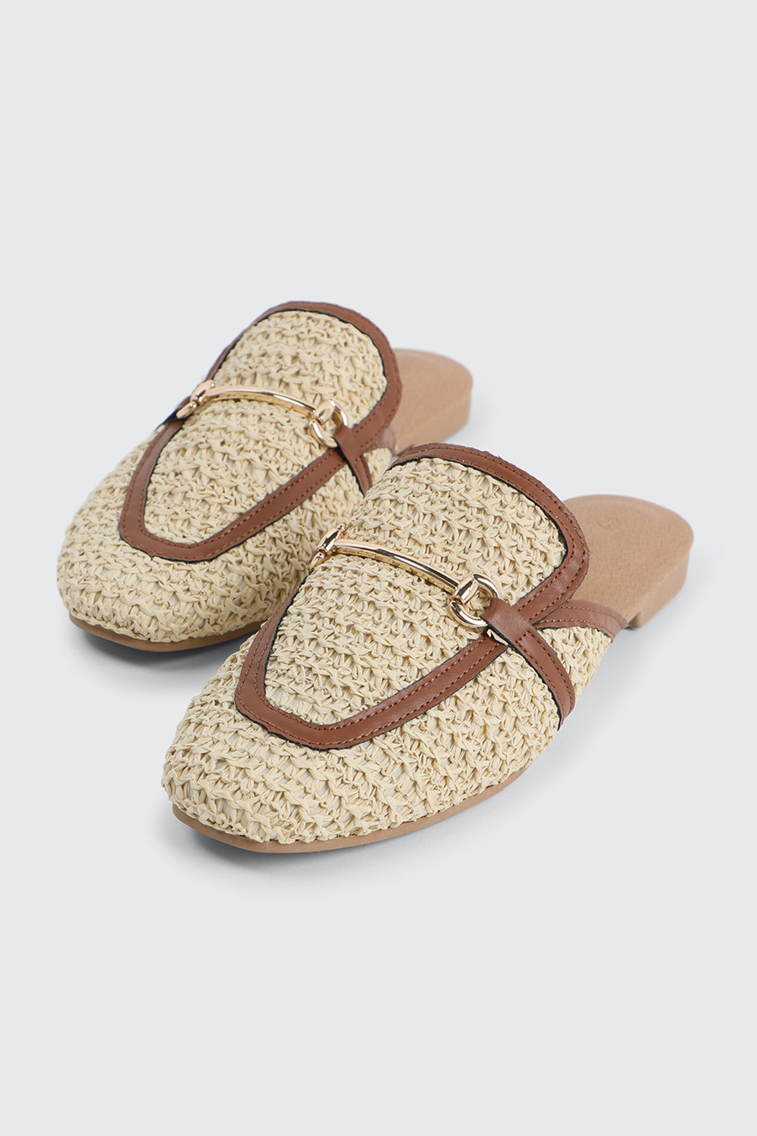 Raffia Loafer Mules