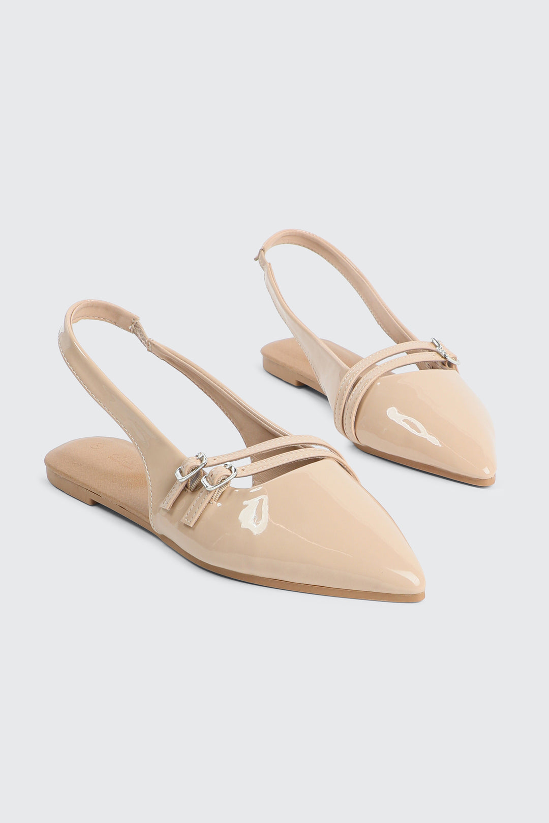 Double Buckle Slingback Flats