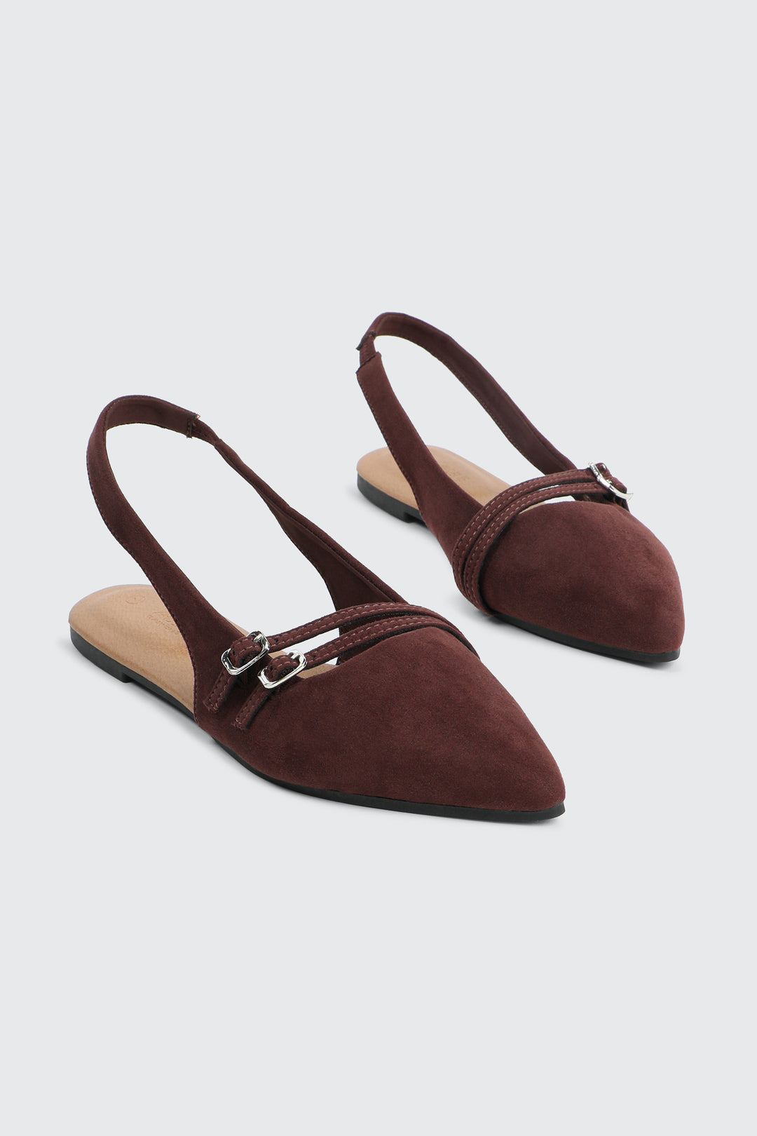 Double Buckle Slingback Flats