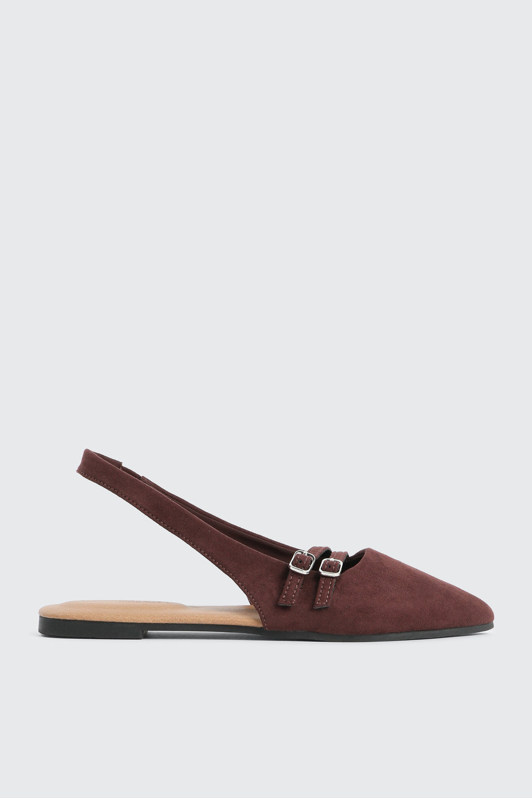 Double Buckle Slingback Flats