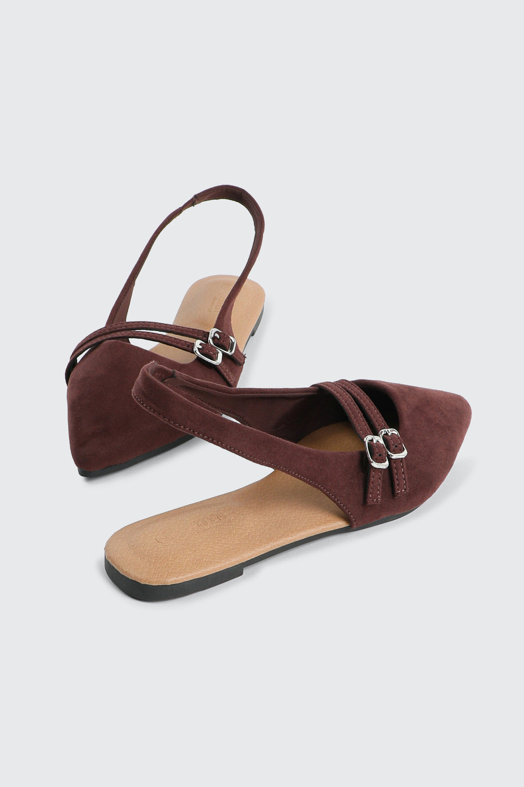 Double Buckle Slingback Flats