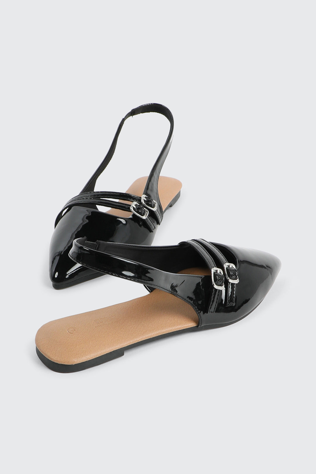 Double Buckle Slingback Flats