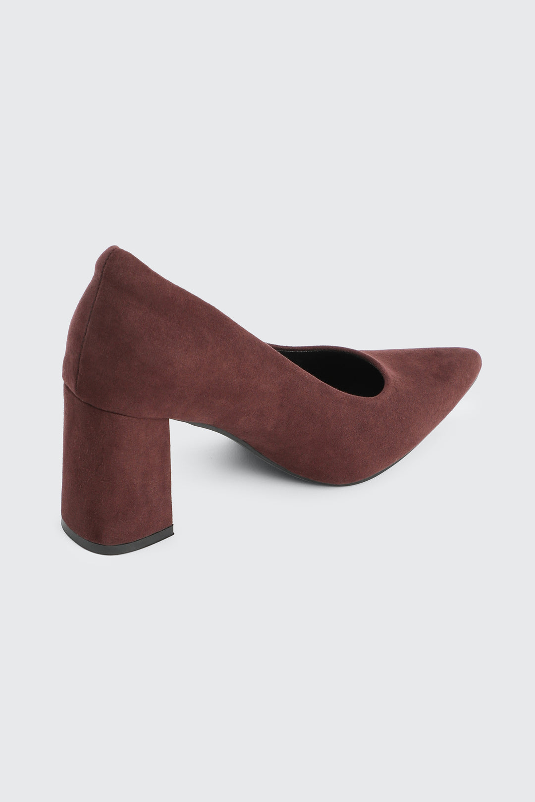 Block Heel Faux Suede Pumps