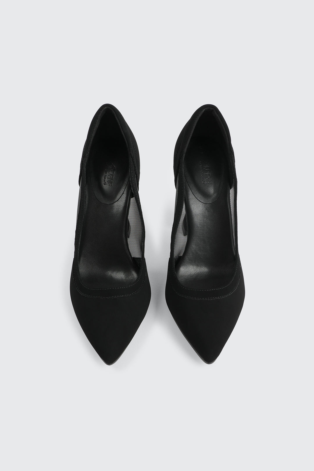 Escarpins à talon évasé en maille et faux suède