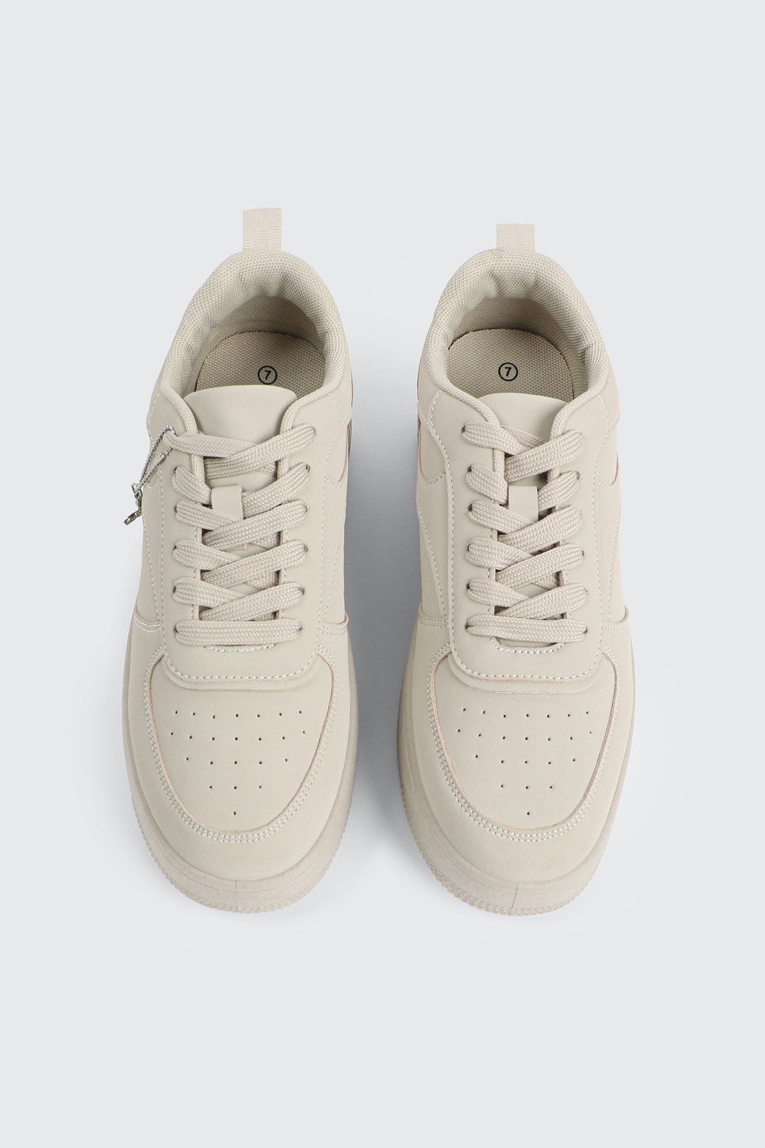 Thick Sole Court Sneakers with Charm