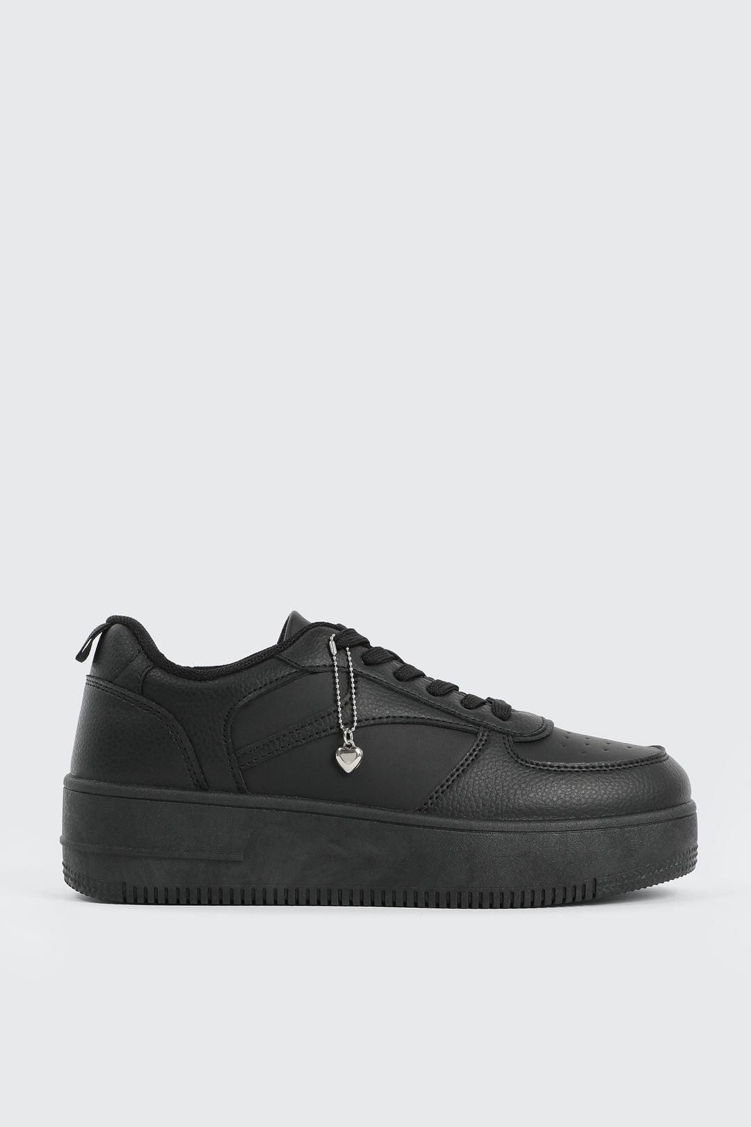 Thick Sole Court Sneakers with Charm