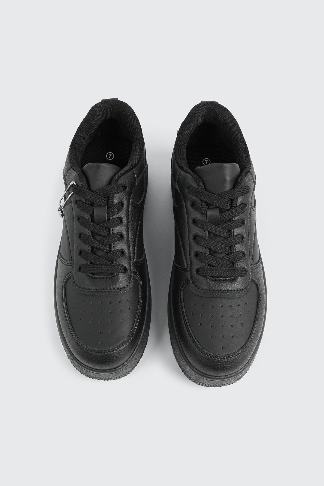 Thick Sole Court Sneakers with Charm