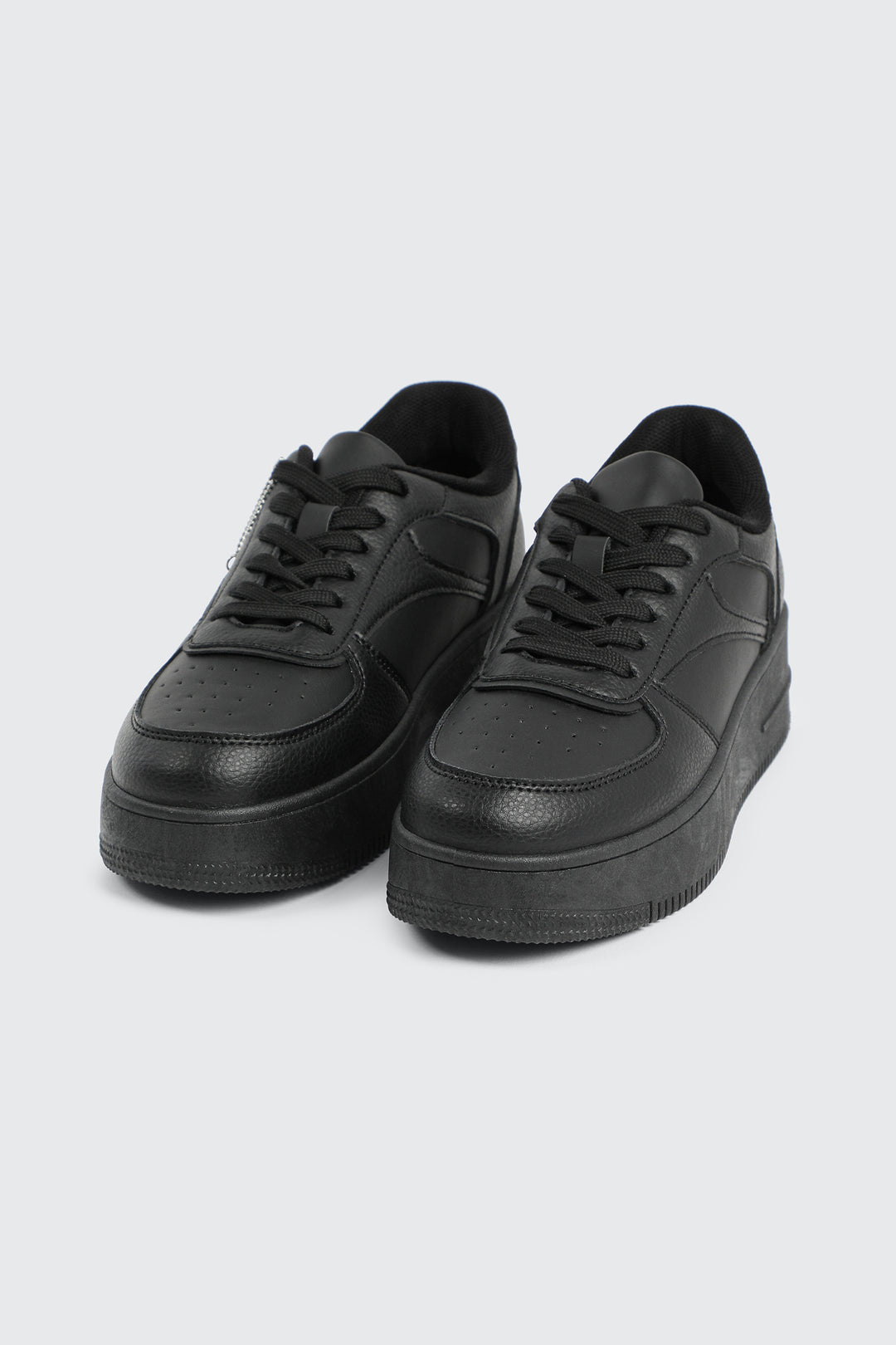 Thick Sole Court Sneakers with Charm