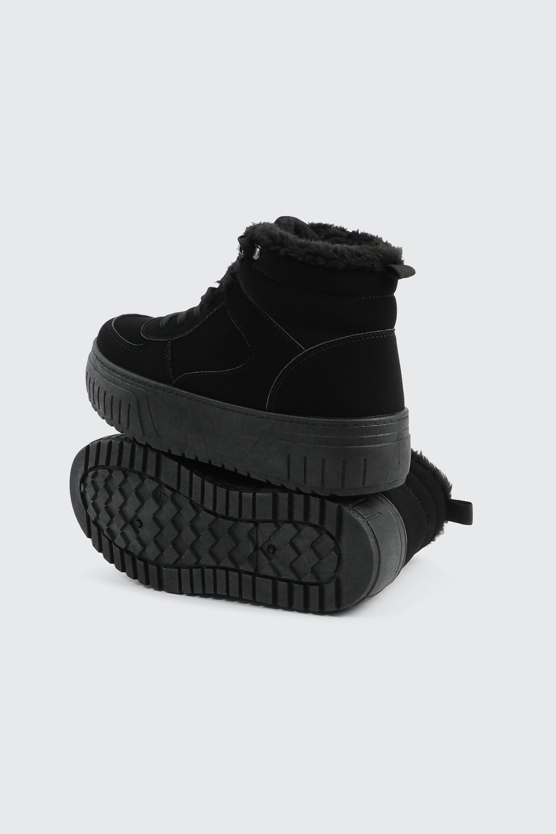 Faux Fur Lined High Top Sneakers