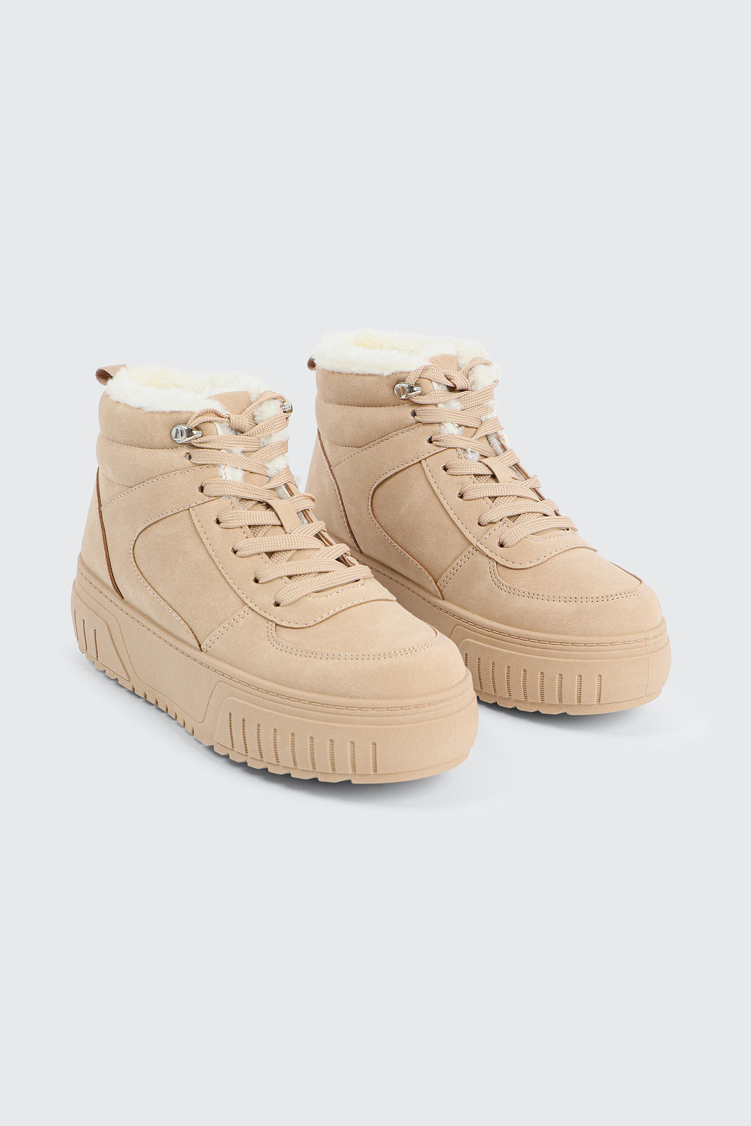 Faux Fur Lined High Top Sneakers