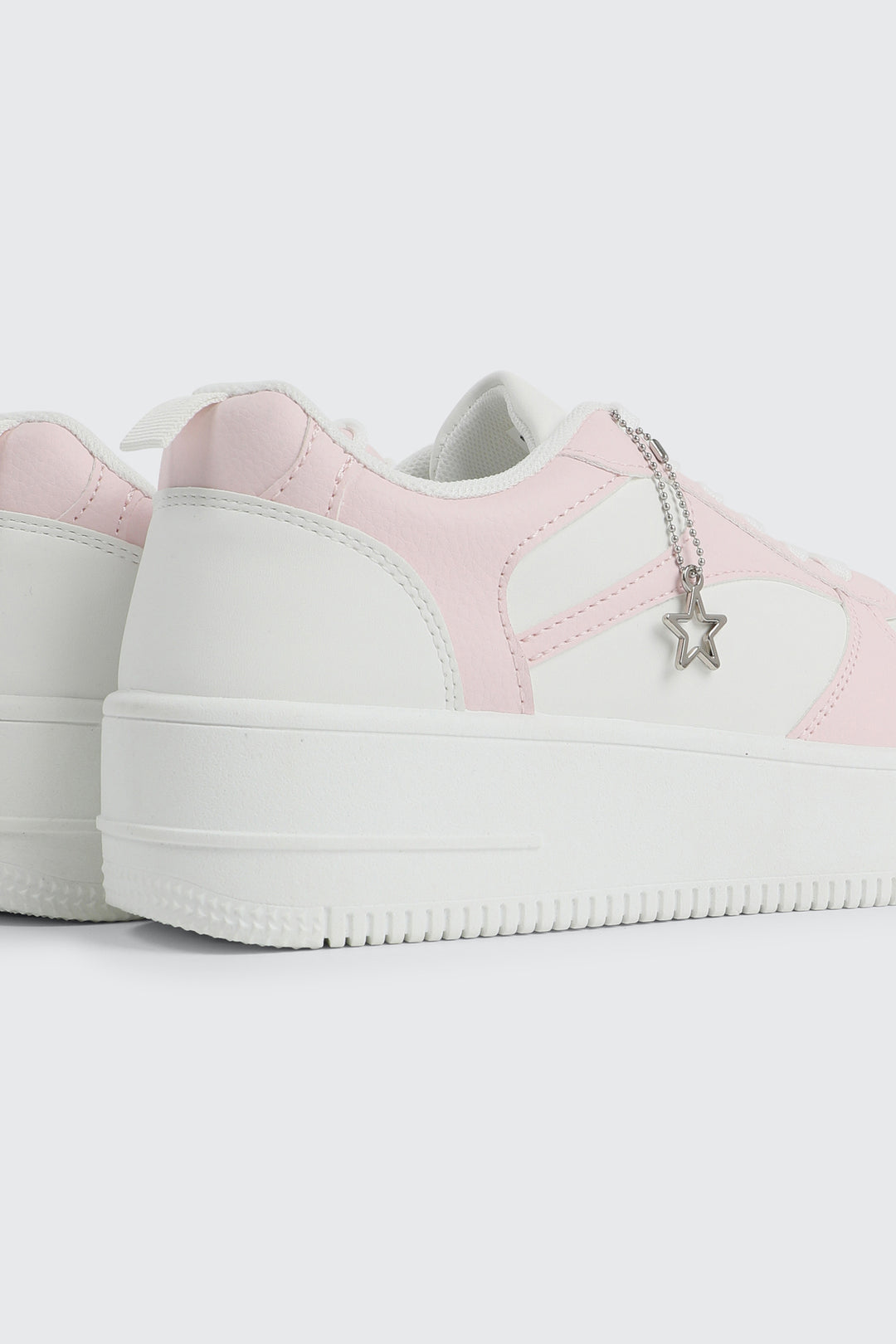 Thick Sole Court Sneakers with Charm