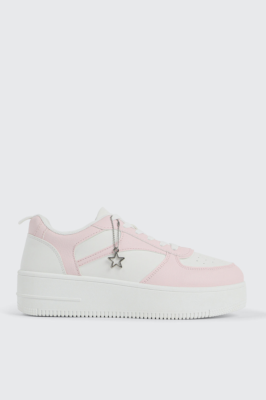 Thick Sole Court Sneakers with Charm