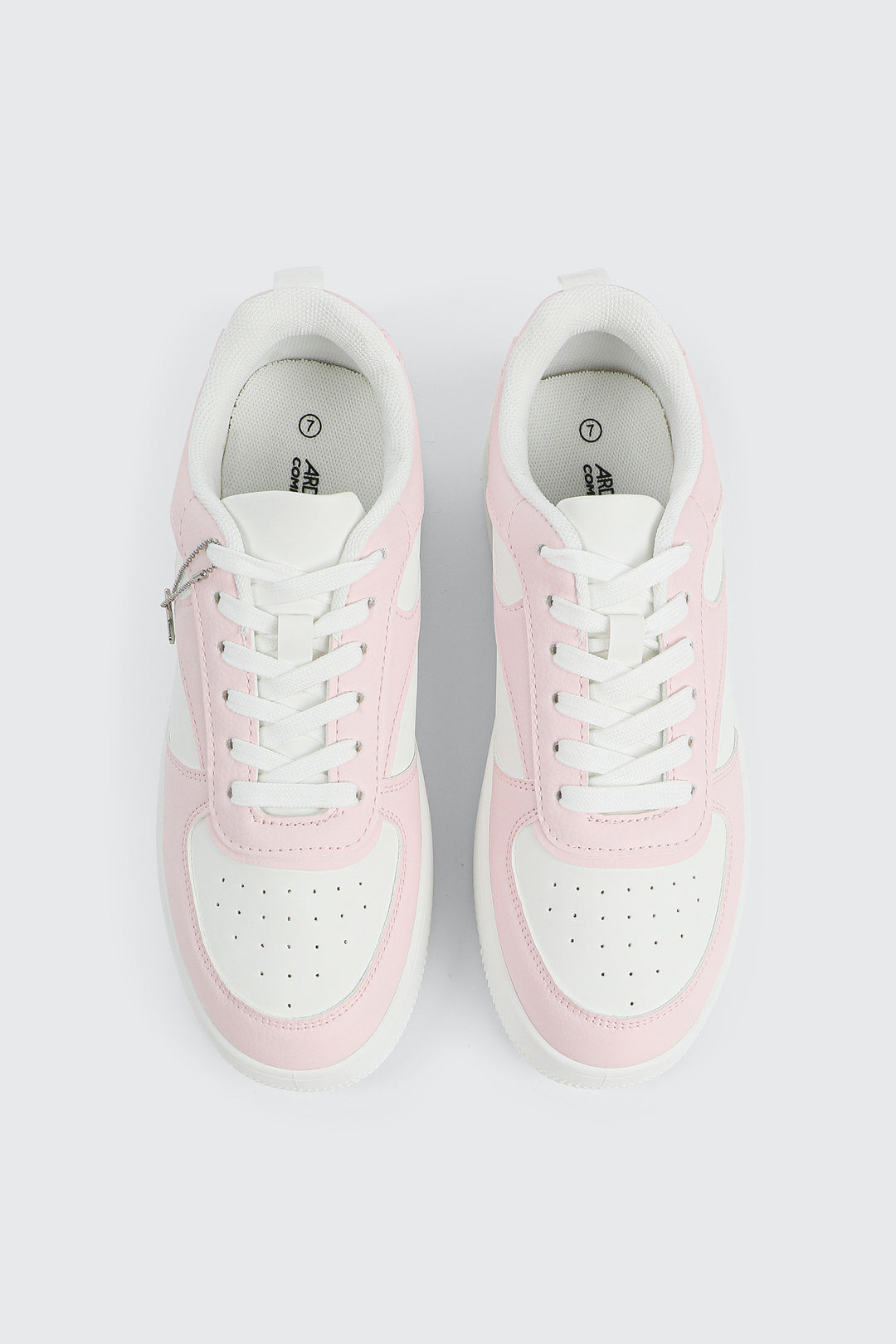 Thick Sole Court Sneakers with Charm